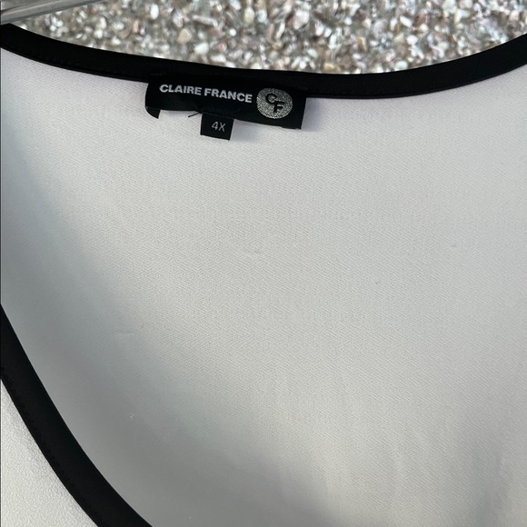 CLAIRE FRANCE elegant white top 4X - Picture 4 of 4